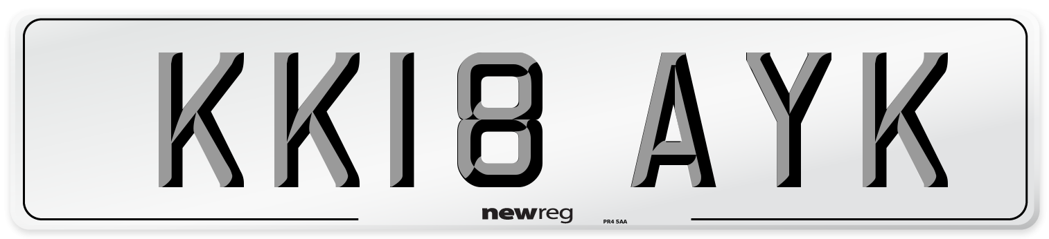 KK18 AYK Number Plate from New Reg